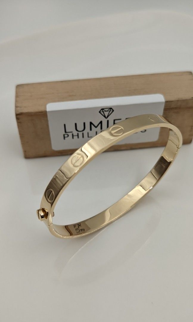 Designer Love Bangle Screw Lock Type 17CM 6.0MM 18K SDG Yellow Gold
