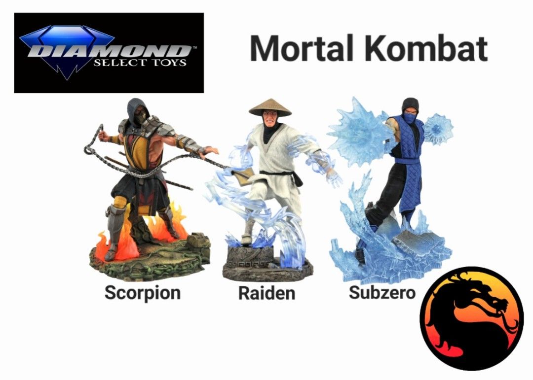Diamond Select Toys Mortal Kombat Statue Scorpion Raiden Subzero ...