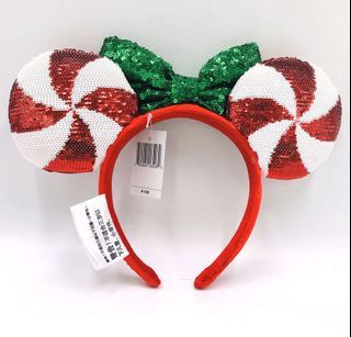 Disney Parks Minnie Mouse Peppermint Cane Ears Headband