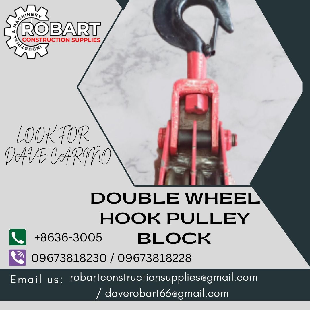 DOUBLE WHEEL HOOK PULLEY BLOCK, Commercial & Industrial, Construction ...