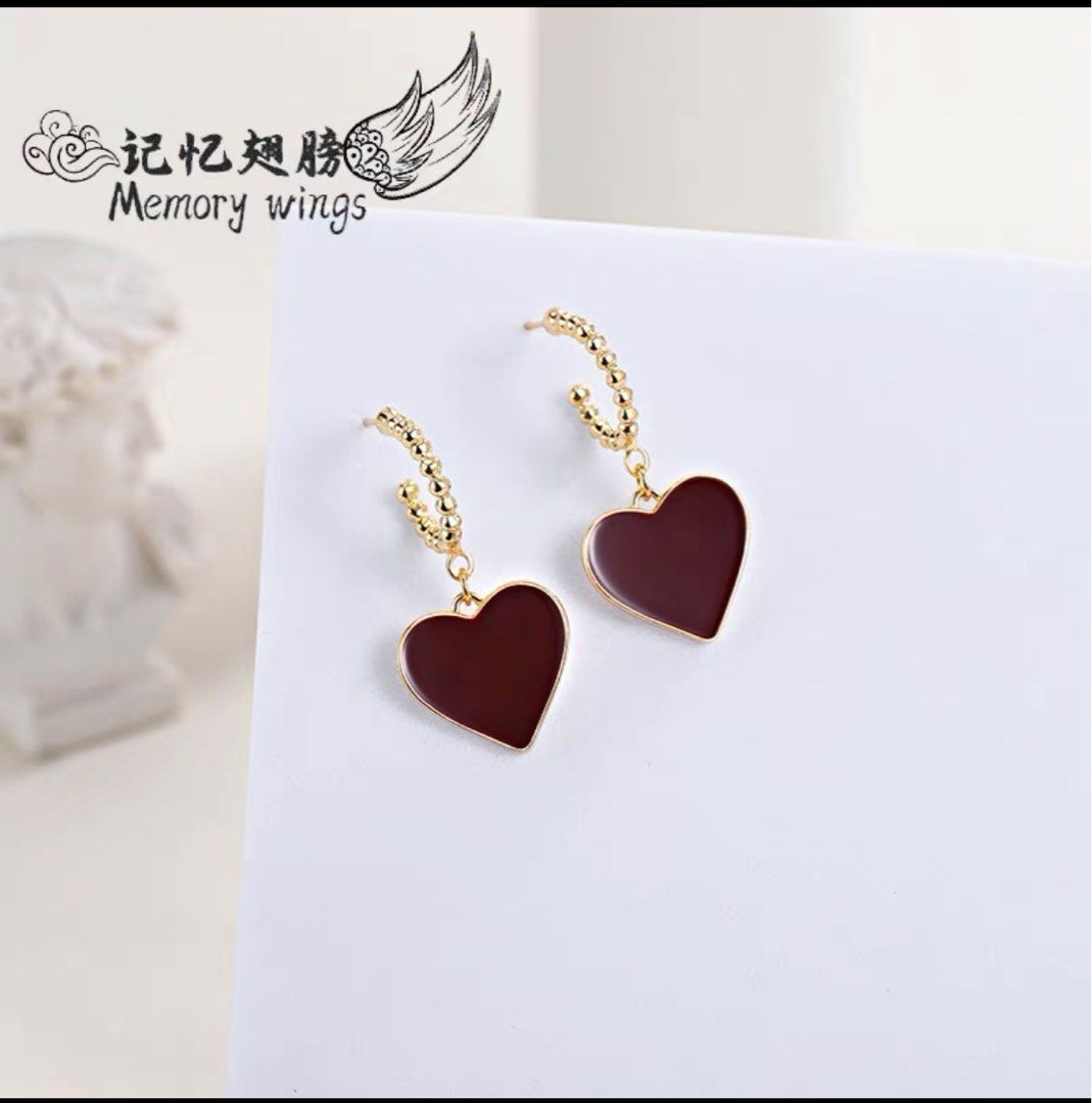 Red heart new arrivals shaped earrings