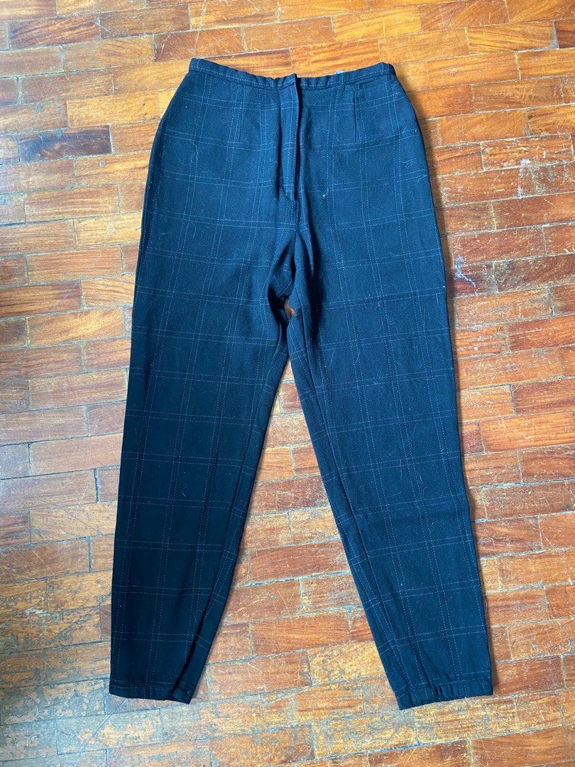 Emporio Armani Trousers (Category: Other Bottoms) located in Quezon City. Submitted by clt.2020 (Listing ID 1259115551, Image 1). Description: Armani checkered trousers. Mom jeans style when worn. Size: Small Waist: 27.