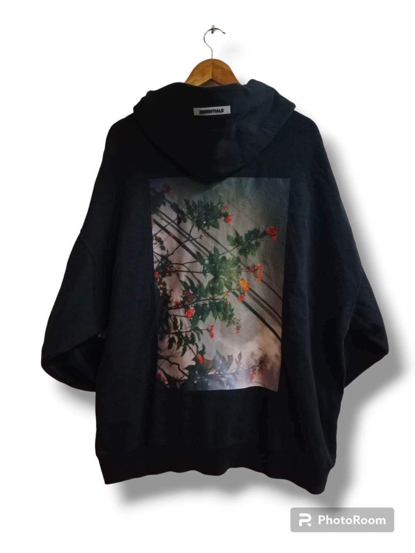 FOG Essentials Photo Pullover Hoodie Black Flowers