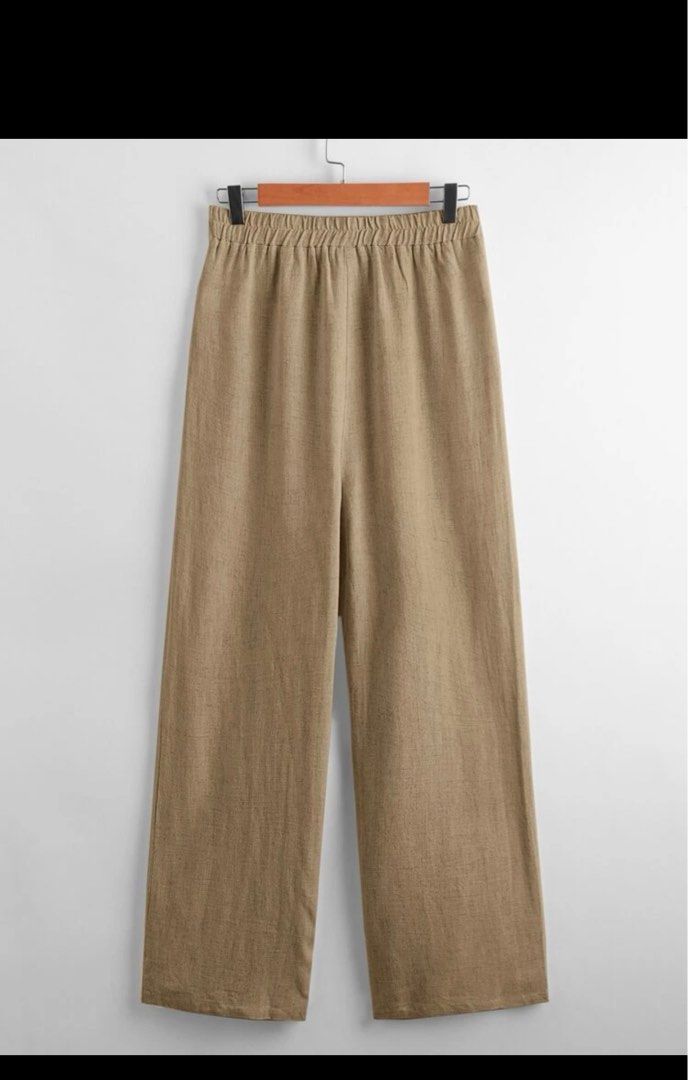 Mens Pant - Pleated Wide Leg - Camel - 100% Percent Wool Fabric main image 1