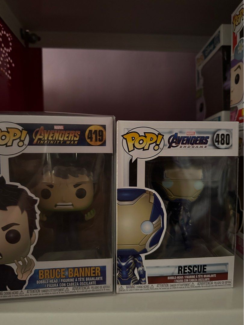 Funko Pops Avengers Set (Category: Figurines & Statues) located in Muntinlupa City. Submitted by mikdecluttering (Listing ID 1259104364, Image 1). Description: Condition: 9/10, did not take these out of their boxes STRICTLY SOLD AS A SET (600 ea) MOP: Metrobank & Gcash MOD: same day delivery only (grab, lalamove) -buyers shoulder sf - Muntinlupa.