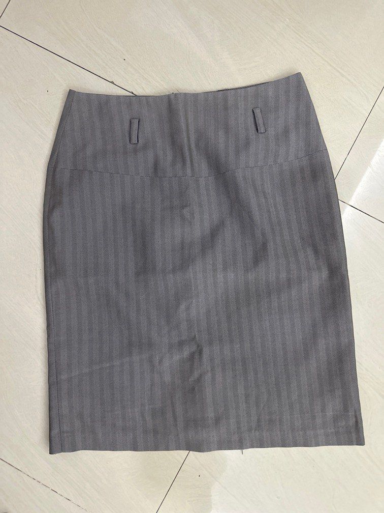 Gray Pencil cut skirt Women s Fashion Bottoms Skirts on Carousell