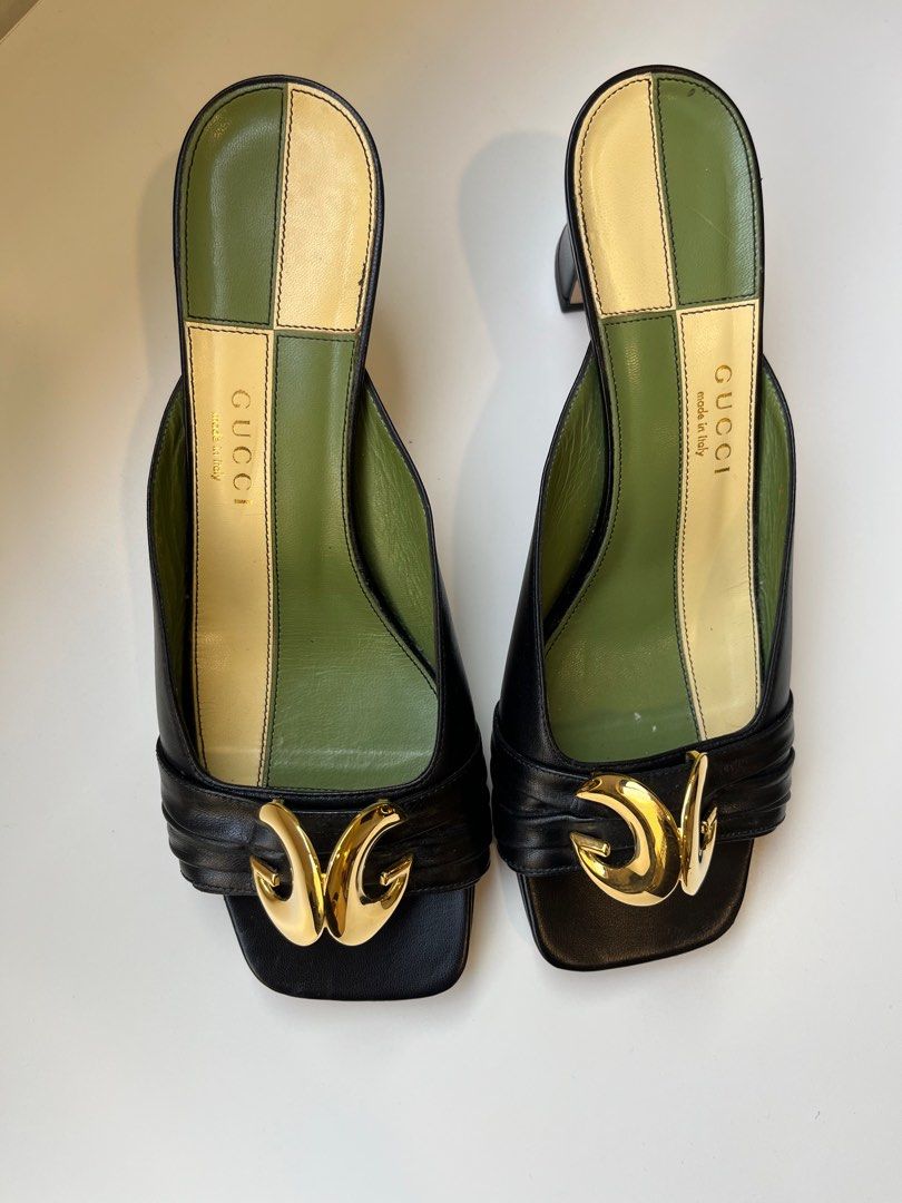 Gold gucci clearance mules