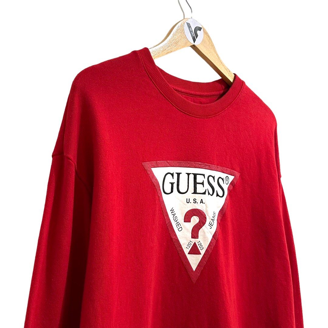 Guess sweatshirt red discount