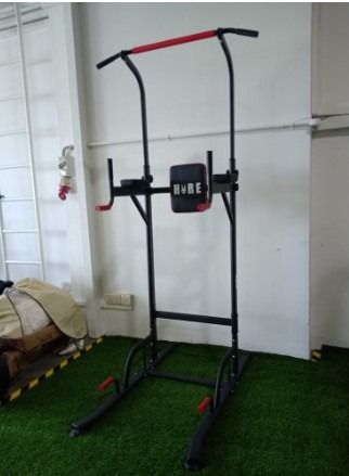 Hare Fitness Commercial Grade Adjustable Pull Up Bar Dip Power Tower Pull Up Station Dip Bar