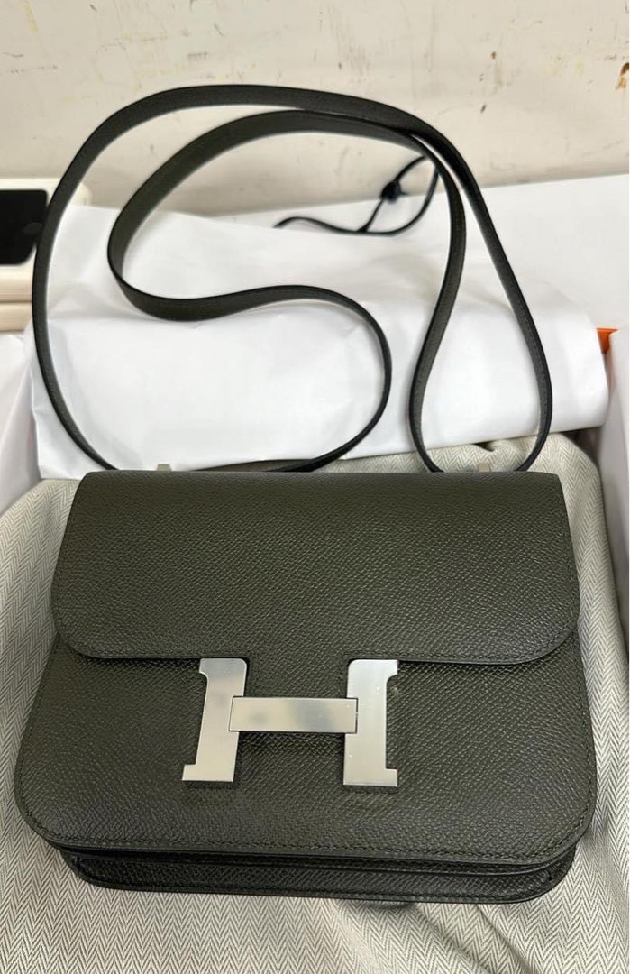 Hermes Constance To Go C6 Vert De Gris GHW Stamp Z