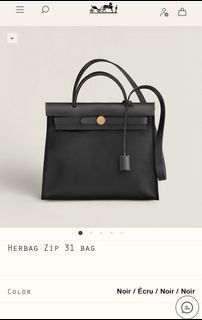 HERMES black and ecru 2020 HERBAG ZIP CABINE 50 Bag Toile Criss