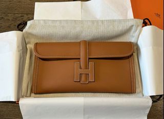 Hermes Classic Orange Jige Elan Clutch Bag 29cm NEW RARE