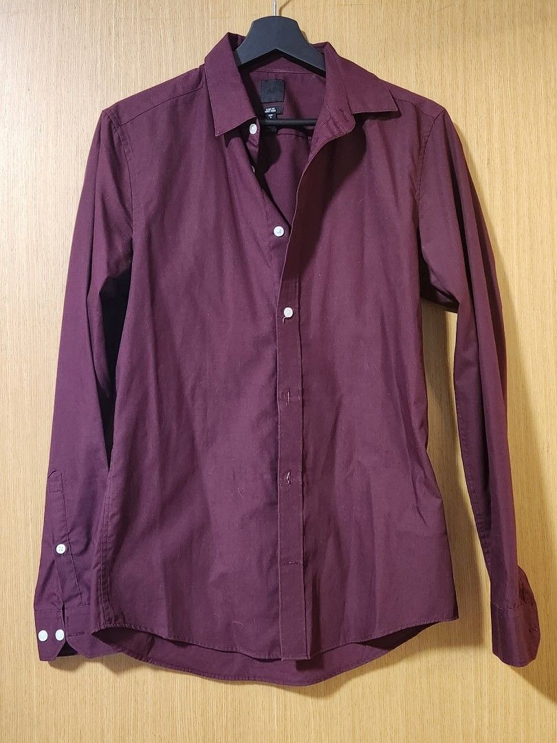 H&m burgundy shirt hot sale