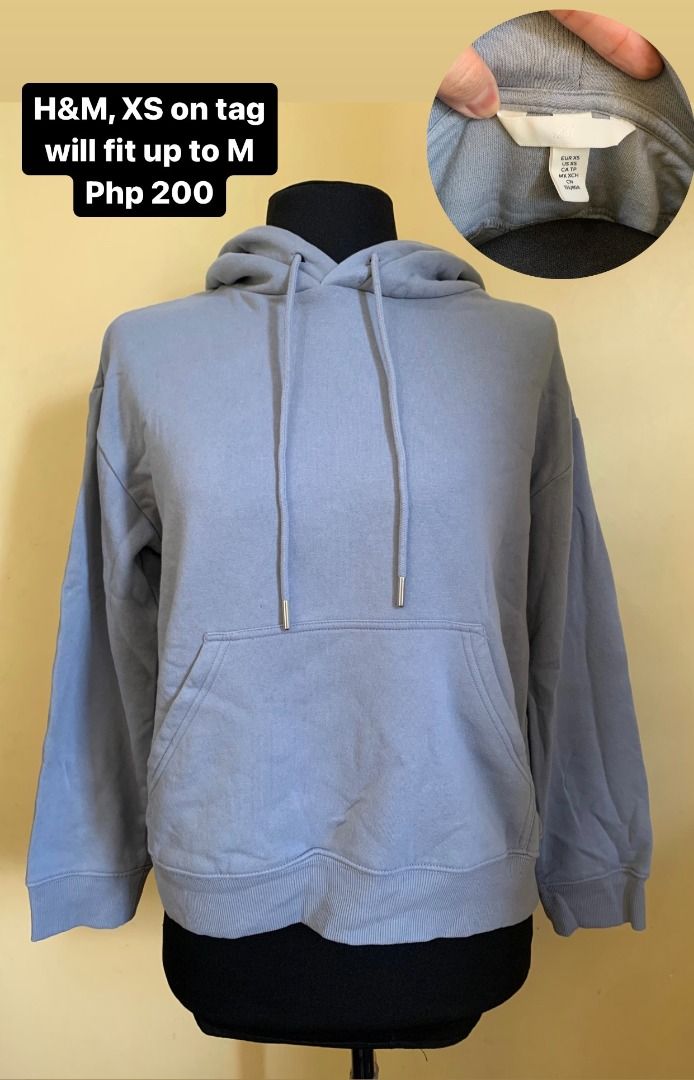 H and m blue hoodie sales