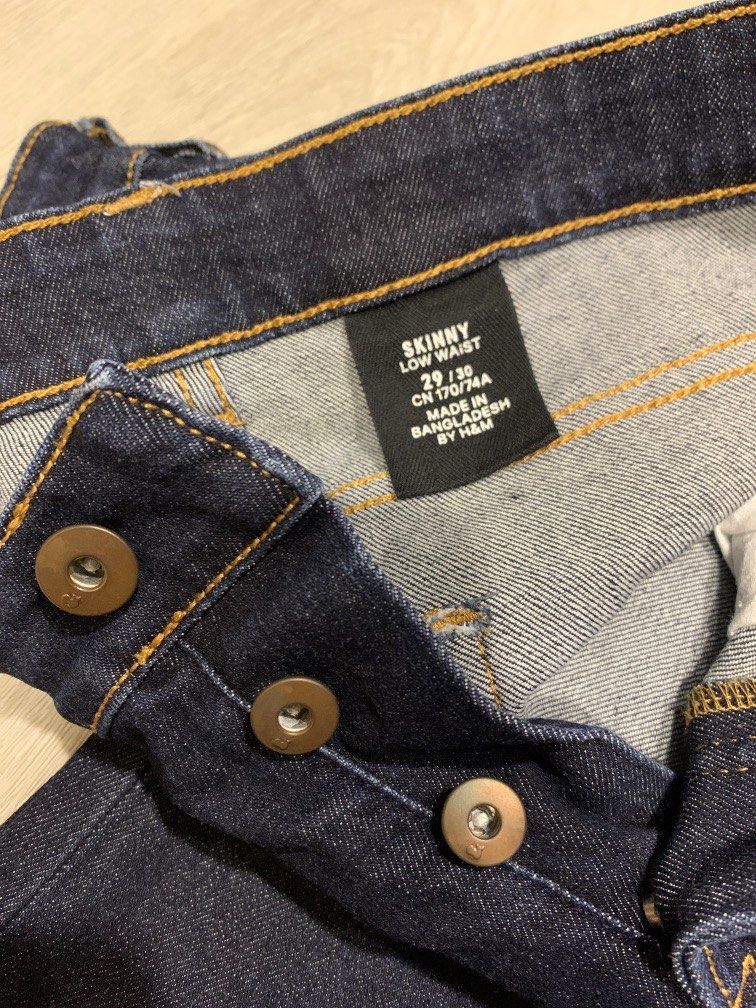H M Navy Blue Jeans Men s Fashion Bottoms Jeans on Carousell