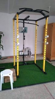 Home power cage squat rack