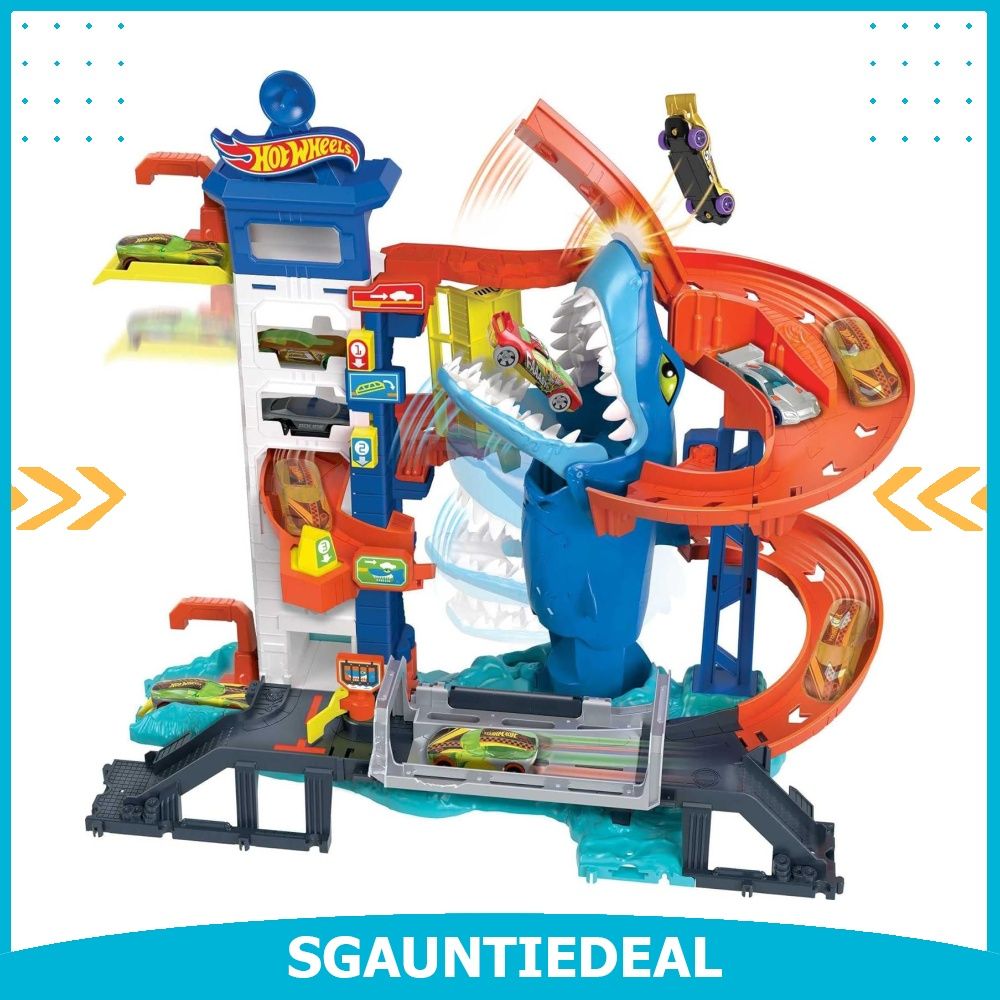 Hot Wheels City Shark Escape Playset with 1 Hot Wheels Car