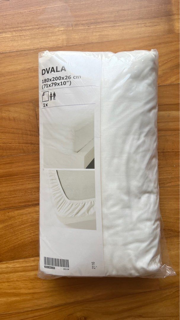 IKEA King size fitted sheet white, Furniture & Home Living, Bedding