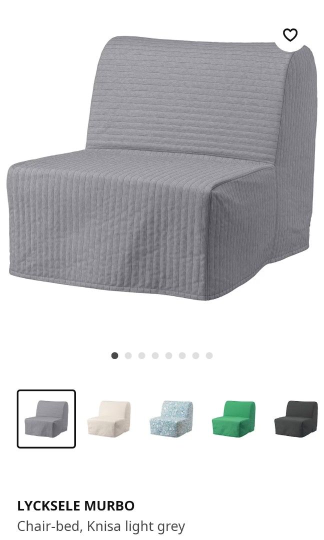Ikea LYCKSELE MURBO, foldable bed, chair bed, Furniture & Home Living