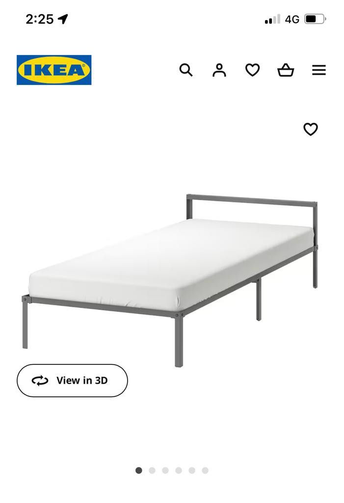 IKEA metal bedframe ( Single), Furniture & Home Living, Furniture, Bed