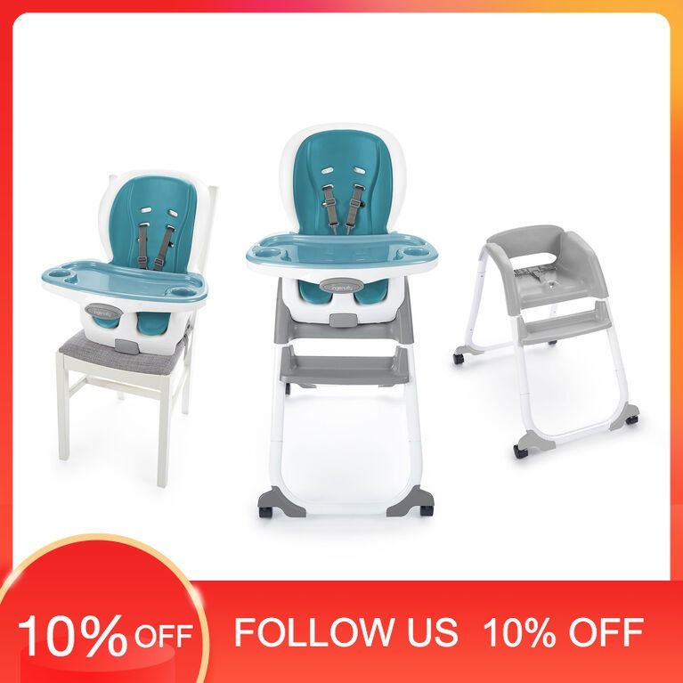 Ingenuity SmartClean Trio Elite 3 in 1 High Chair Peacock Blue