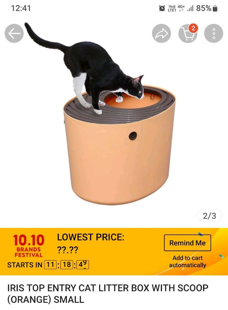 IRIS Top Entry Cat Litter Box in Orange Brown Pet Supplies Homes