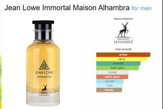 Jean Lowe Immortal by Alhambra EDP 100ml For Men Enhance your