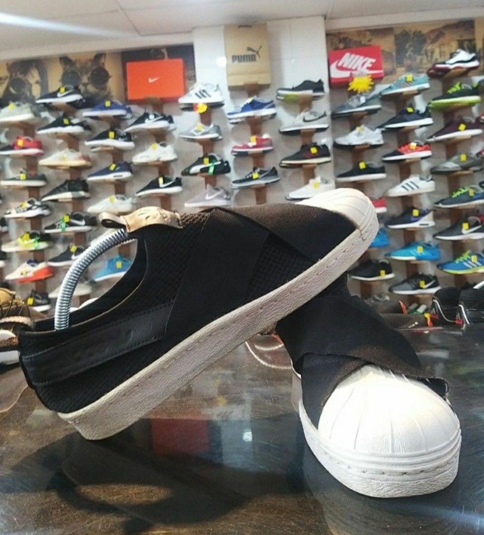 Adidas superstar shop slip on preto