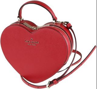 Kate Spade Love Shack Heart Crossbody Novelty Bag Saffiano Leather Chalk  Pink