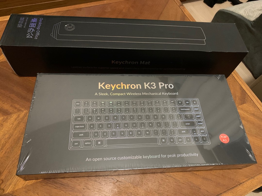 Keychron K3 Pro 茶軸白光全新+ 墊, 電腦&科技, 電腦周邊及配件, 電腦