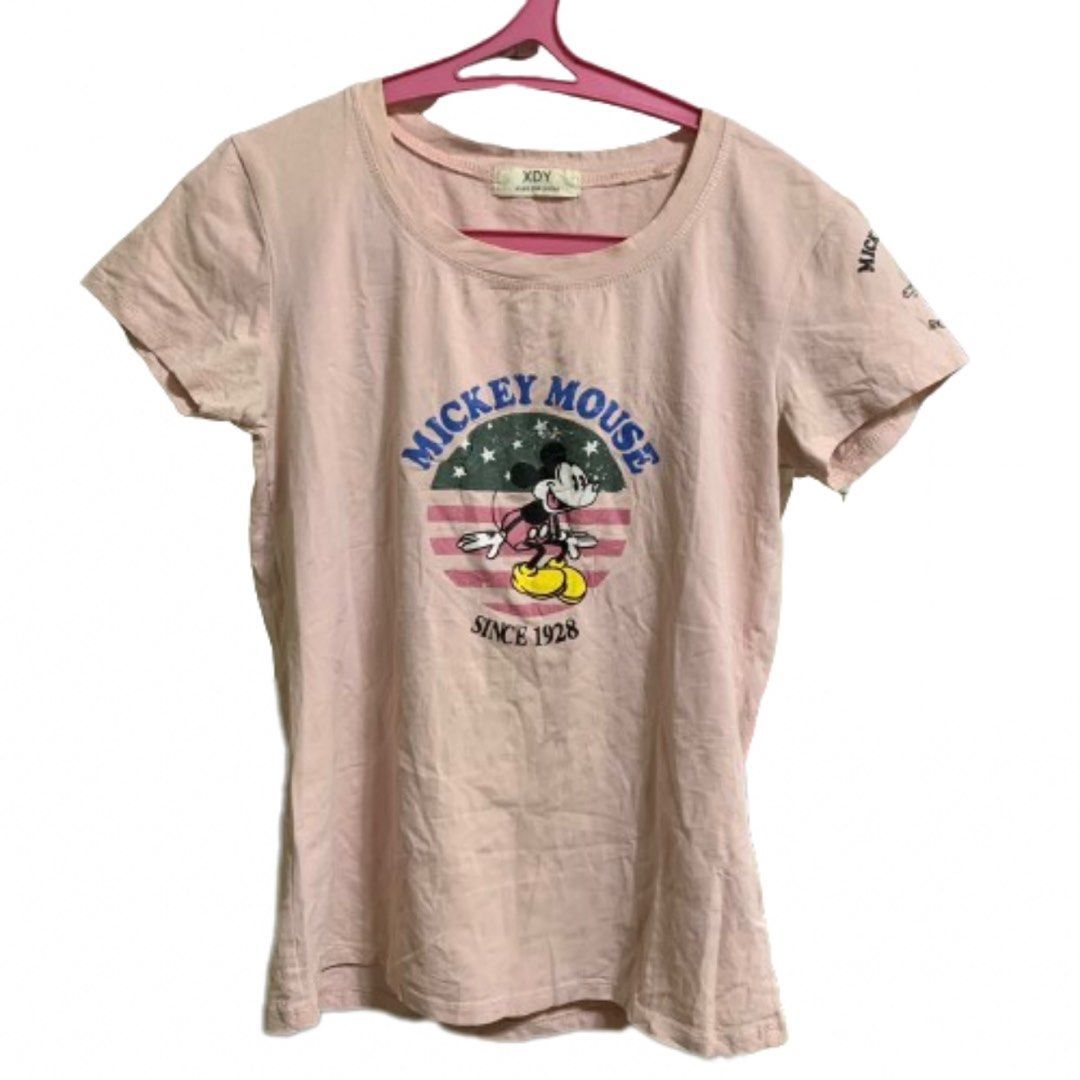 Light Pink Mickey Mouse Tshirt, Women's Fashion, Tops, Shirts on Carousell