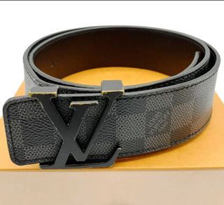 LOUIS VUITTON MENS M9608 Damier Azur Leather Belt Size 85/34 $220.00 -  PicClick