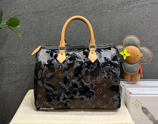 Louis+Vuitton+Speedy+Duffle+30+Black+Brown+Gold+Canvas+Leather+Monogram+Sequins  for sale online