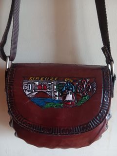Helena Antique Gunmetal Leather Sling Bag - Sandalwali
