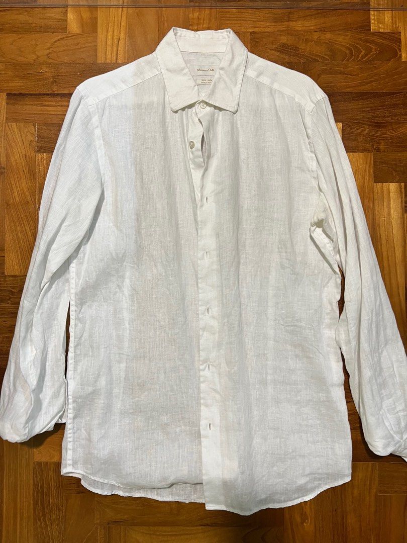 Massimo Dutti linen shirt men, Men's Fashion, Tops & Sets, Formal