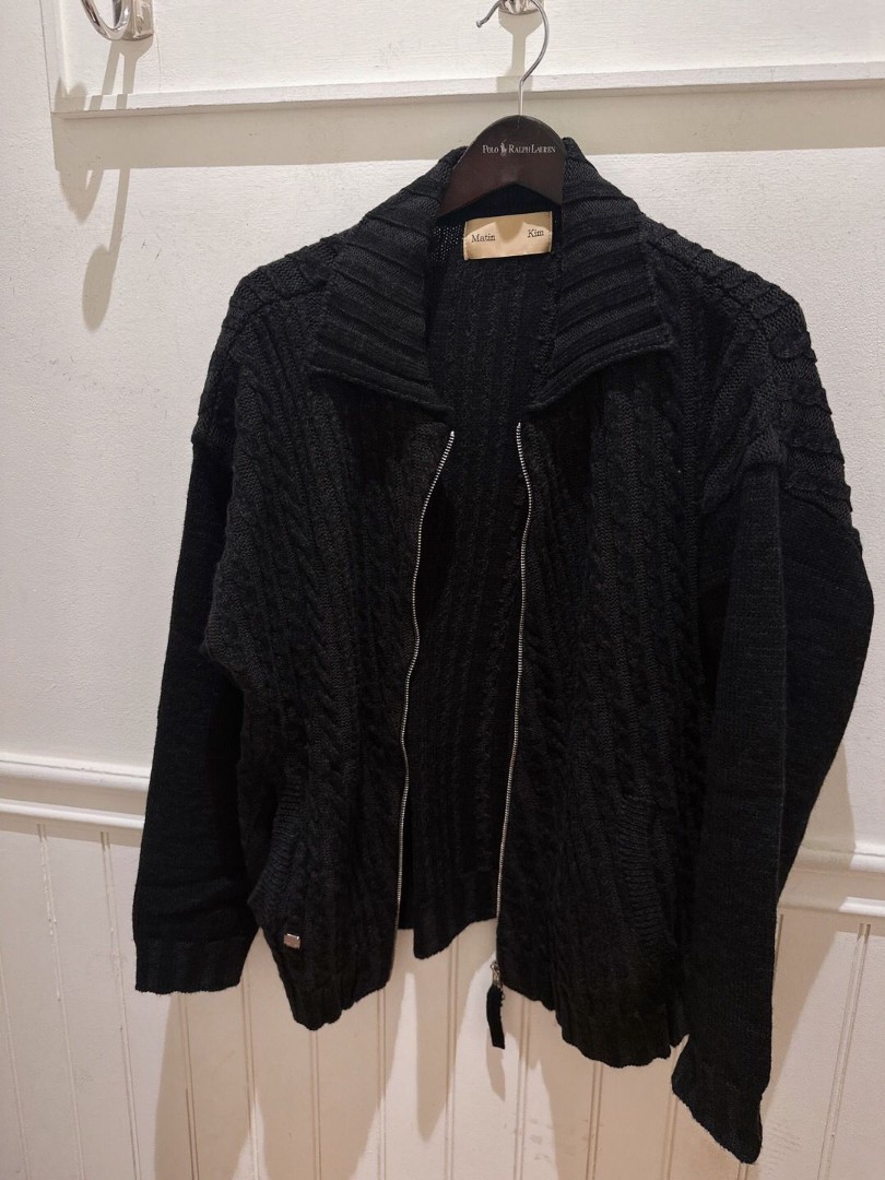 🇰🇷韓國代購🇰🇷Matin Kim Cable Knit Cardigan in black雙拉鏈外套