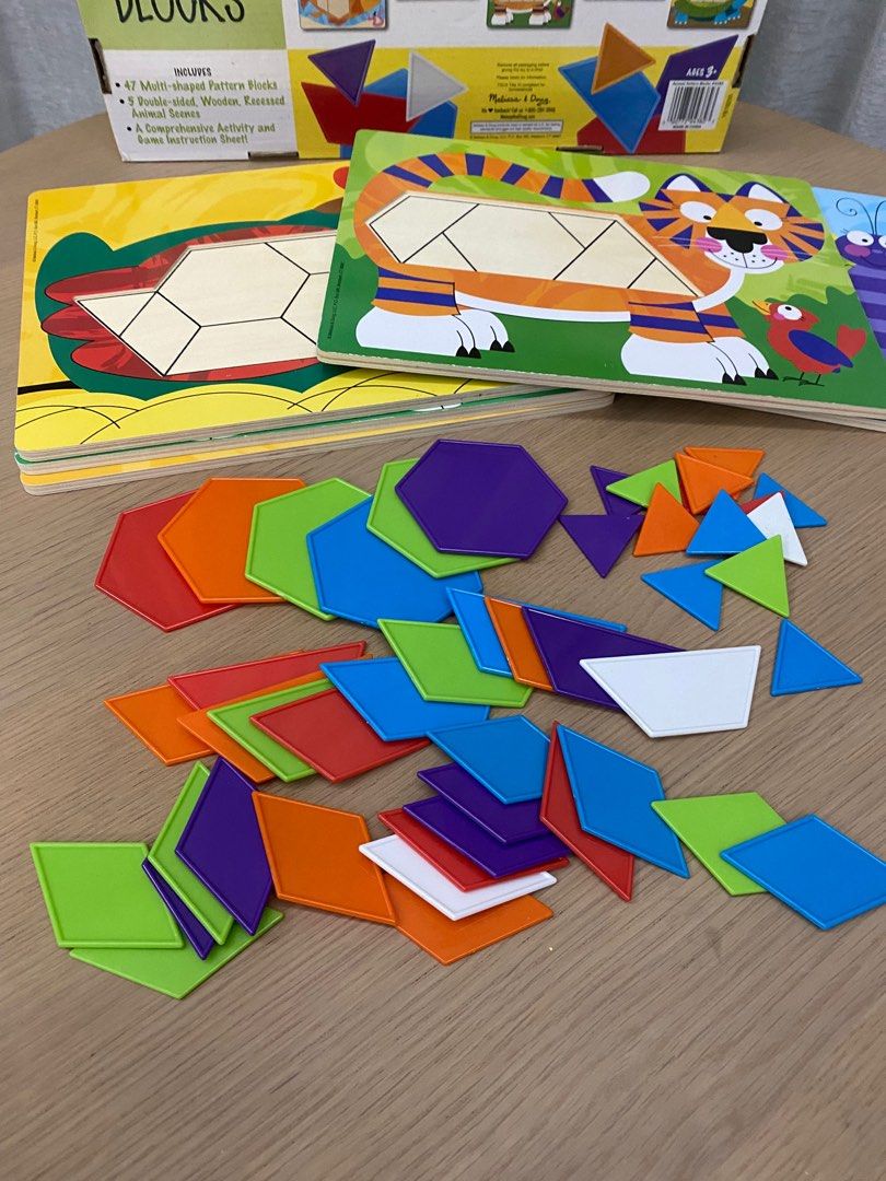 Melissa Doug Animal Pattern Blocks Hobbies Toys Toys Games