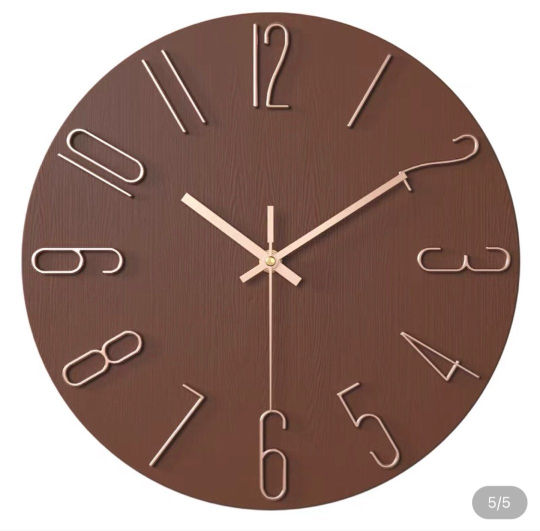 Minimalist Wall Mount Clock, Furniture & Home Living, Home Decor