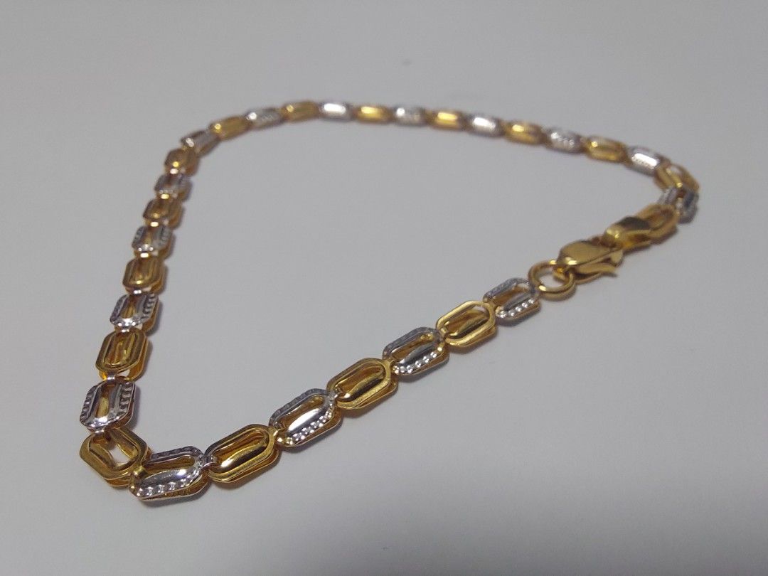 Money Max 916 Gold 4mm tone oval Bracelet Women's