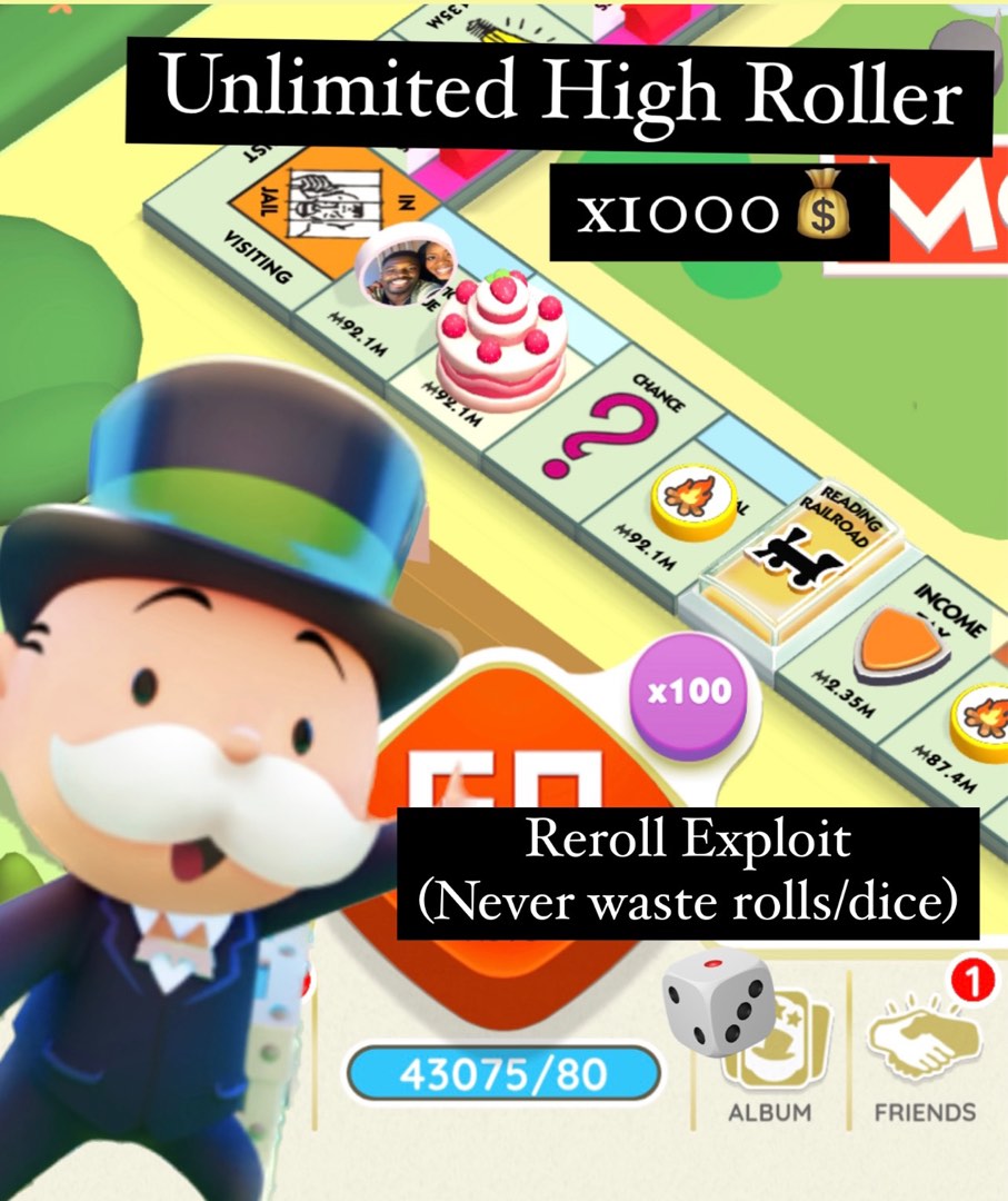 Monopoly Go Reroll and High Roller Exploit!, Video Gaming, Gaming