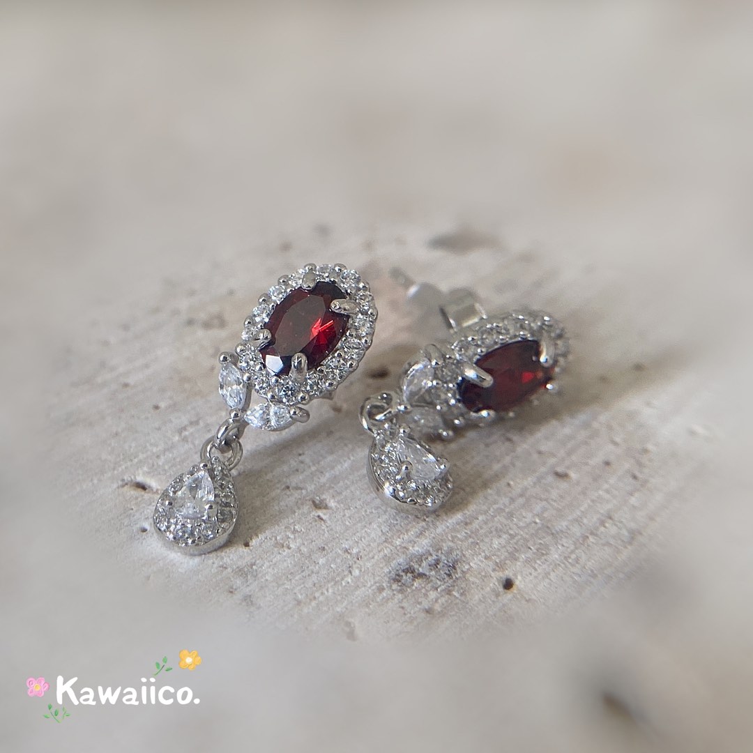 Garnet gemstone deals earrings
