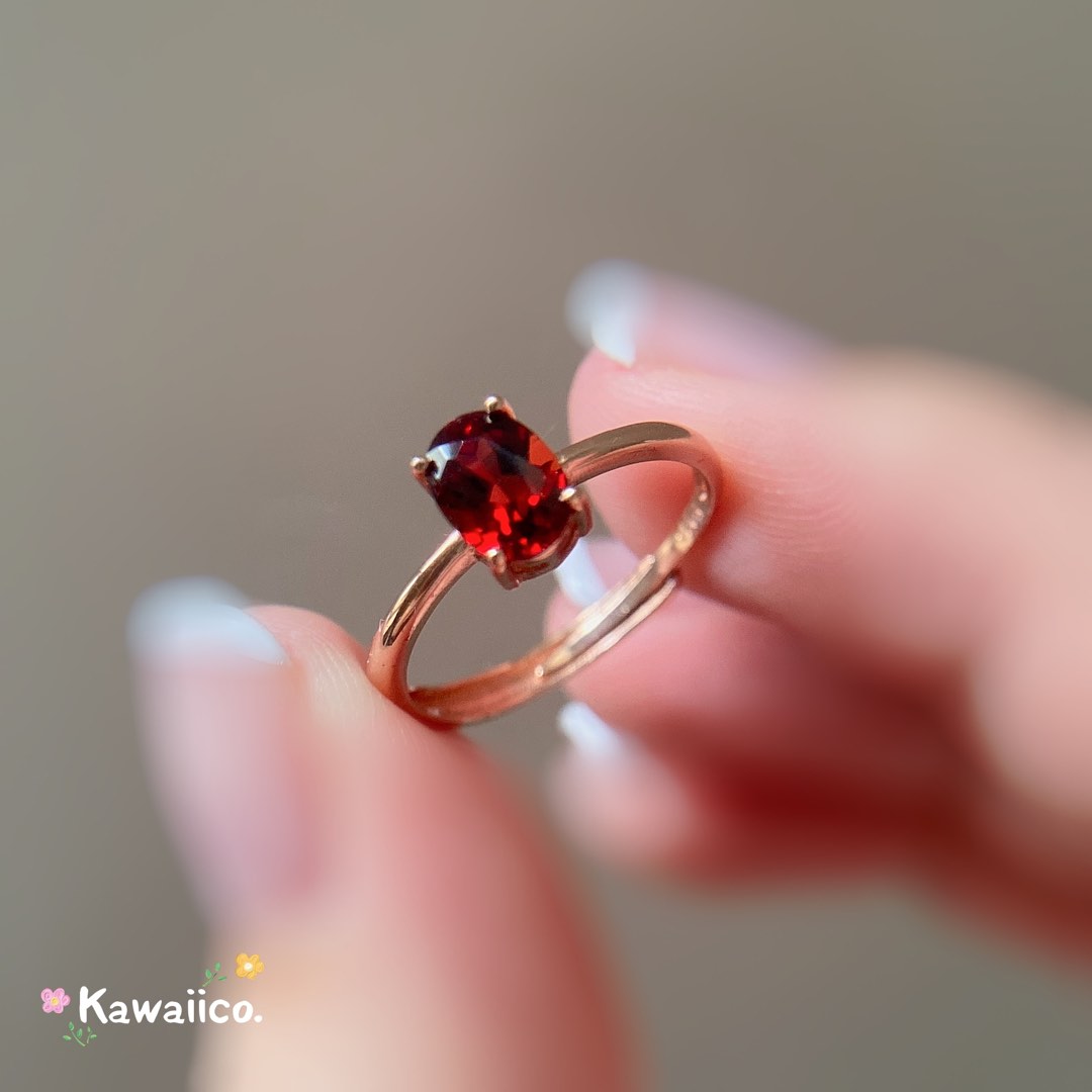 Natural Garnet Gemstone Ring