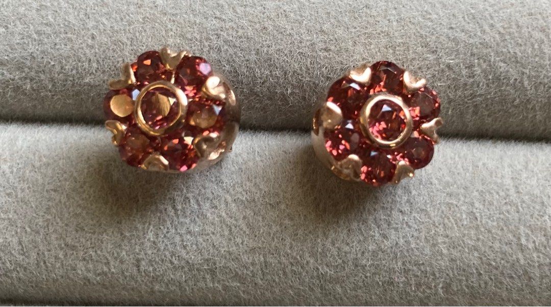 Garnet stud cheap earrings silver