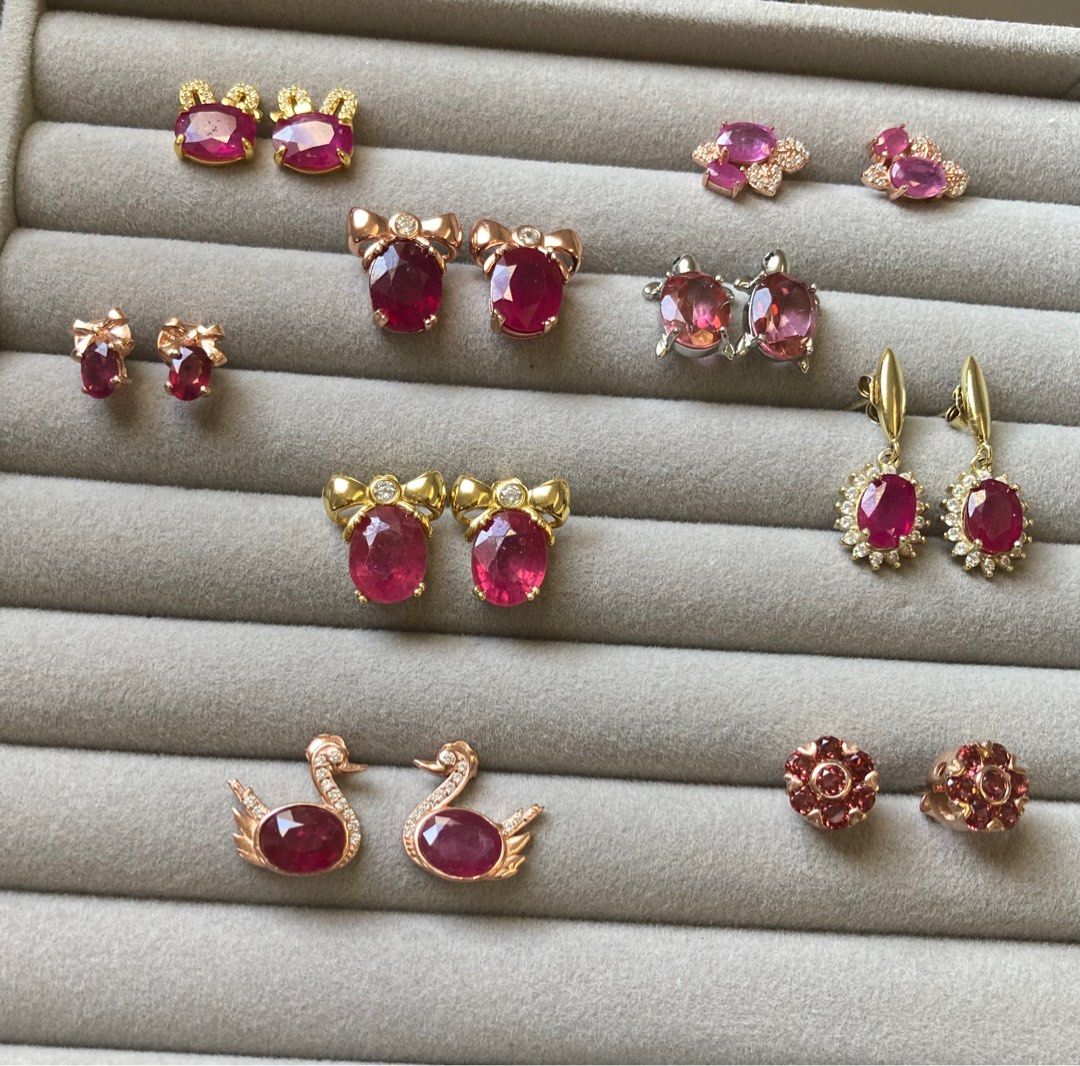 Garnet new arrivals stone earrings