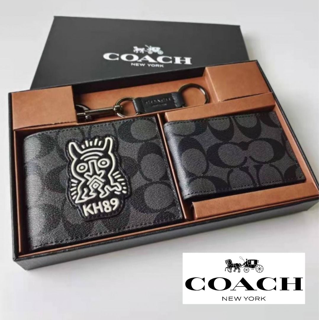 Coach Men Card Wallet New, Luxury, Bags & Wallets on Carousell
