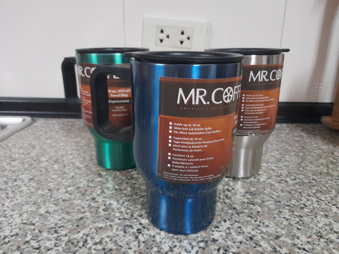 Mr. Coffee Expressway Travel Mug With Lid 16 Oz Stainless Steel