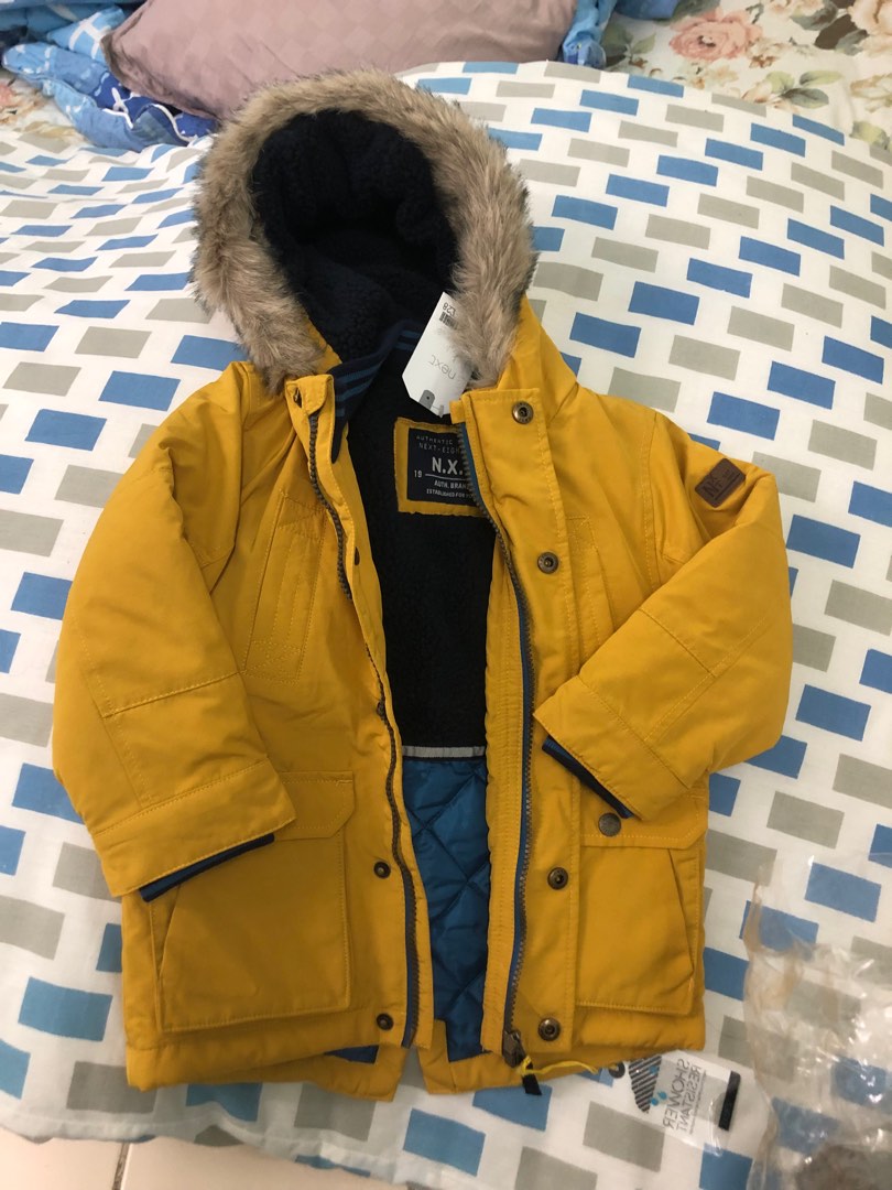 Next yellow parka 2 3 years old Babies Kids Babies Kids Fashion on Carousell