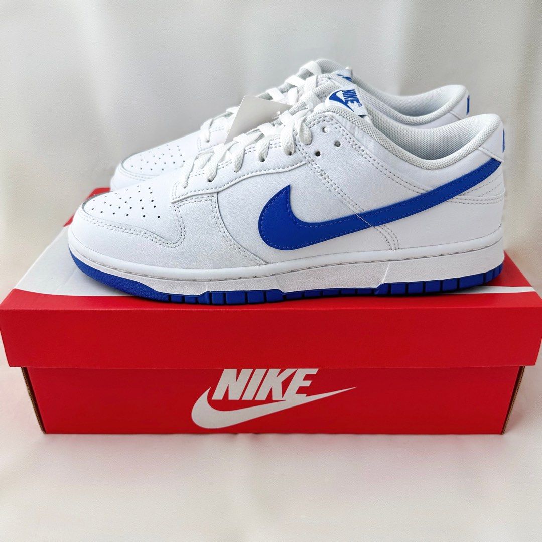 White and royal blue nikes on sale