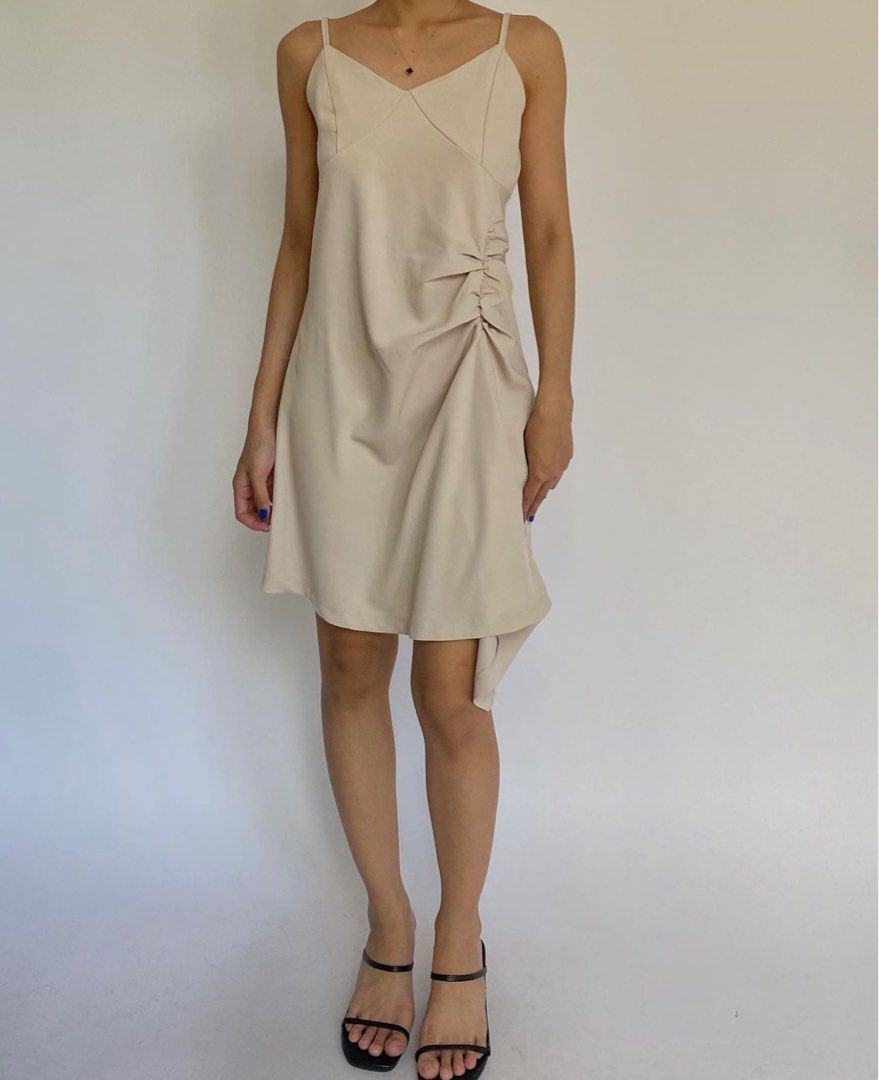 Nude side pleated ruched dress (Category: Dresses) located in Manila. Submitted by stuffbybees (Listing ID 1259148450, Image 1). Description: Small to medium.