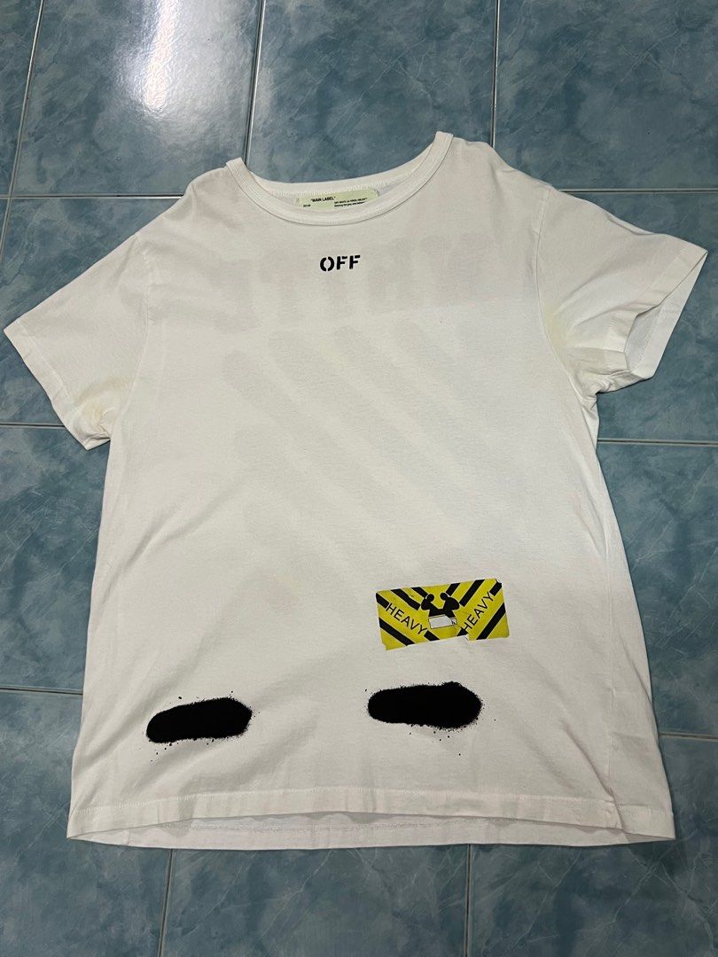 Off White Diagonal Spray Tee Men s Fashion Tops Sets Tshirts